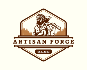 Craftsman - Woodwork Lumberjack Axe logo design