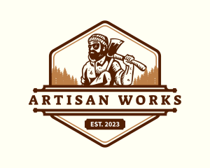 Craftsman - Woodwork Lumberjack Axe logo design