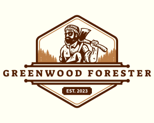 Woodwork Lumberjack Axe logo design