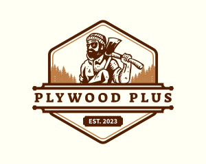 Woodwork Lumberjack Axe logo design