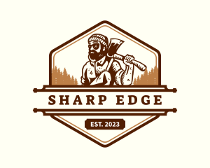 Axe - Woodwork Lumberjack Axe logo design