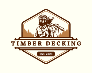 Woodwork Lumberjack Axe logo design