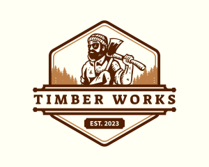 Timber - Woodwork Lumberjack Axe logo design