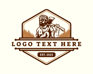 Woodwork Lumberjack Axe Logo