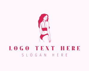 Intimate - Pink Woman Lingerie logo design