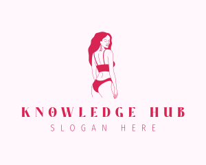 Entertainer - Pink Woman Lingerie logo design