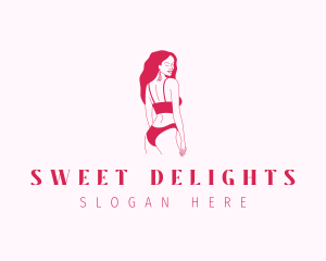 Pink Woman Lingerie logo design