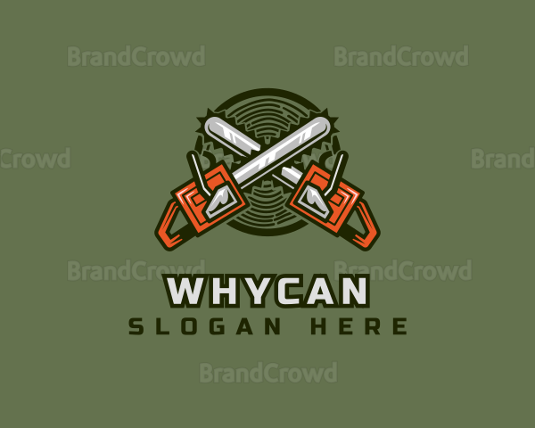 Chainsaw Lumberjack Woodwork Logo