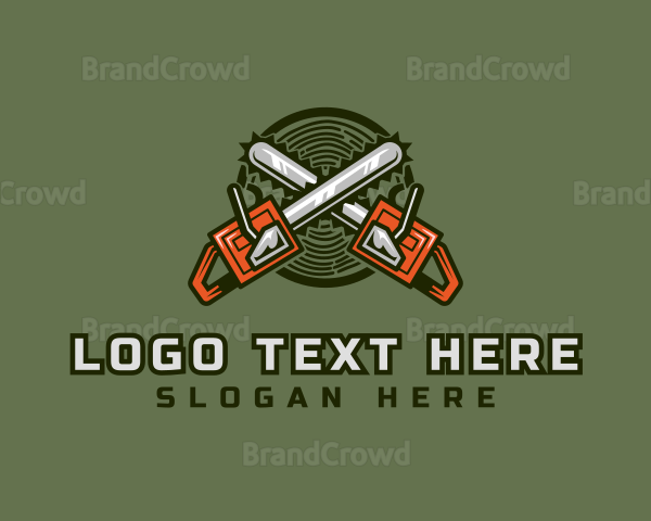 Chainsaw Lumberjack Woodwork Logo