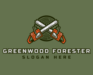 Chainsaw Lumberjack Woodwork logo design