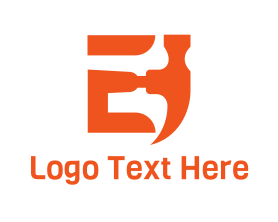 Hammer - Hammer Letter E logo design