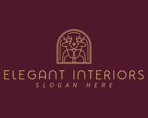 Elegant Deer Arch logo design