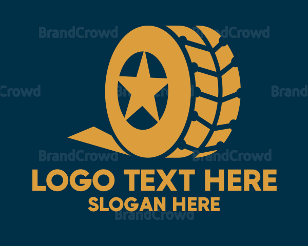 Gold Star Car Vehicle Tire Logo