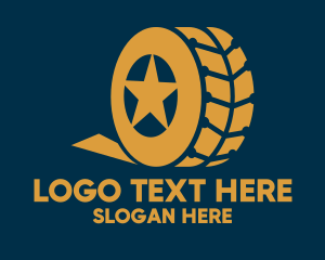 Gold - Gold Star Car Vehicle Tire logo design