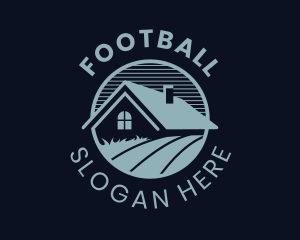 Property Developer - House Roof Lawn Emblem logo design