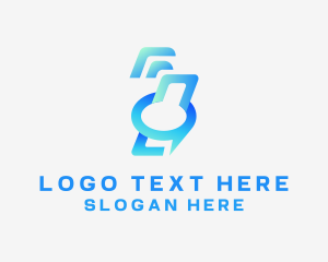 Text - Mobile Messaging App logo design