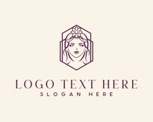 Maiden - Floral Beauty Lady logo design