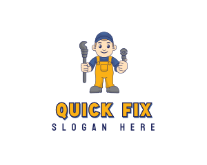 Repairman Mechanic Fix logo design