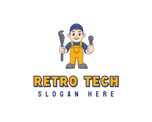 Repairman Mechanic Fix logo design