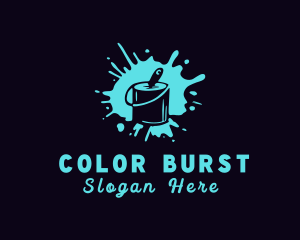 Paint Bucket Splatter logo design