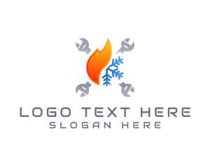 Temperature - Thermal Fire Ice Wrench logo design