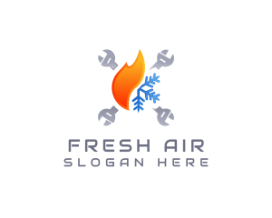 Thermal Fire Ice Wrench logo design