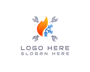 Repair - Thermal Fire Ice Wrench logo design