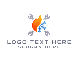 Cool - Thermal Fire Ice Wrench logo design