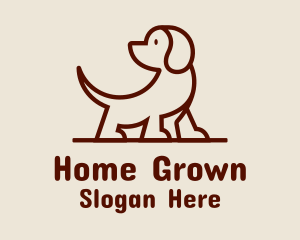 Domestic - Brown Puppy Dog Pet logo design