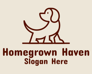 Domestic - Brown Puppy Dog Pet logo design