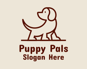 Puppy - Brown Puppy Dog Pet logo design