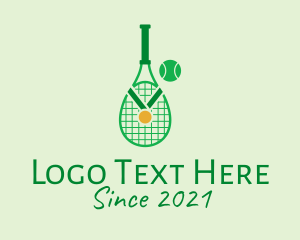 Tennis Racket - Tennis Tournament Medal logo design