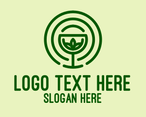Alcohol - Natural Organic Goblet logo design