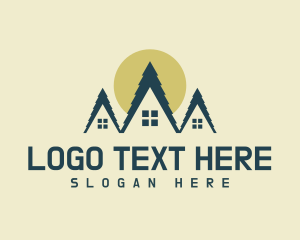 Apartment - Rural House Roofing logo design