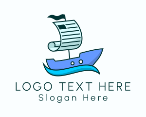 Fisherman - Sailing Boat Newspaper logo design