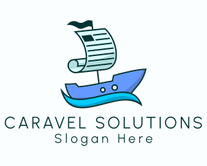 Caravel - Sailing Boat Newspaper logo design