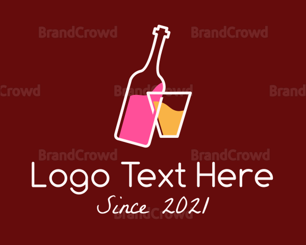 Wine Bottle & Glass Logo