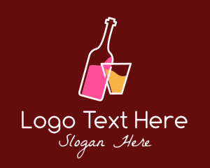 Wine Bottle & Glass Logo