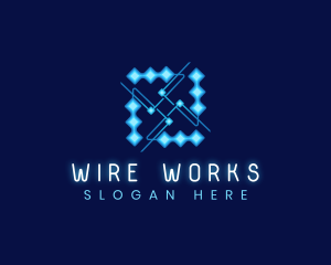 Wire - Tech Digital Circuit logo design