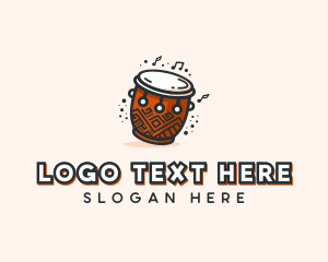 Traditional - African Drum Percussion logo design