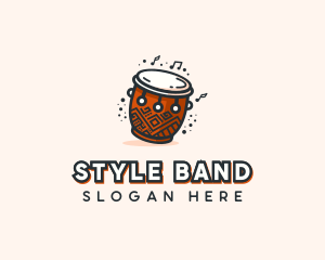 African Drum Percussion logo design