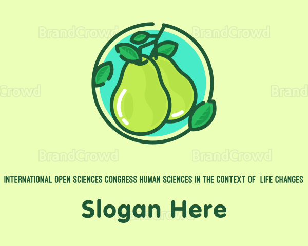 Fresh Pear Fruit Logo