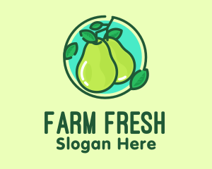 Fresh Pear Fruit  logo design