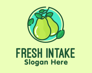 Fresh Pear Fruit  logo design