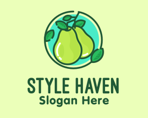 Supermarket - Fresh Pear Fruit logo design