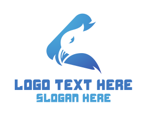 Blue Wings - Modern Bird Arrow logo design