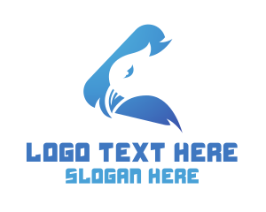 Blue Bird - Modern Bird Arrow logo design