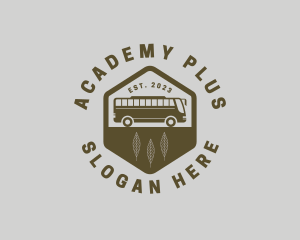 School - School Bus Badge logo design