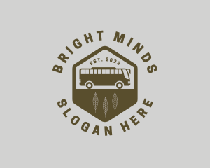 School - School Bus Badge logo design
