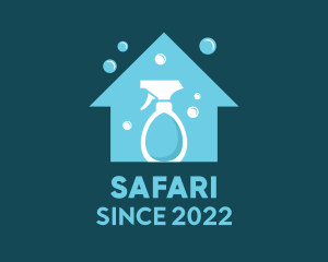 Spray Bottle - House Sanitation Maintenance logo design